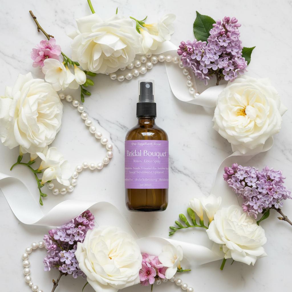 Bridal Bouquet Spray Flat Lay