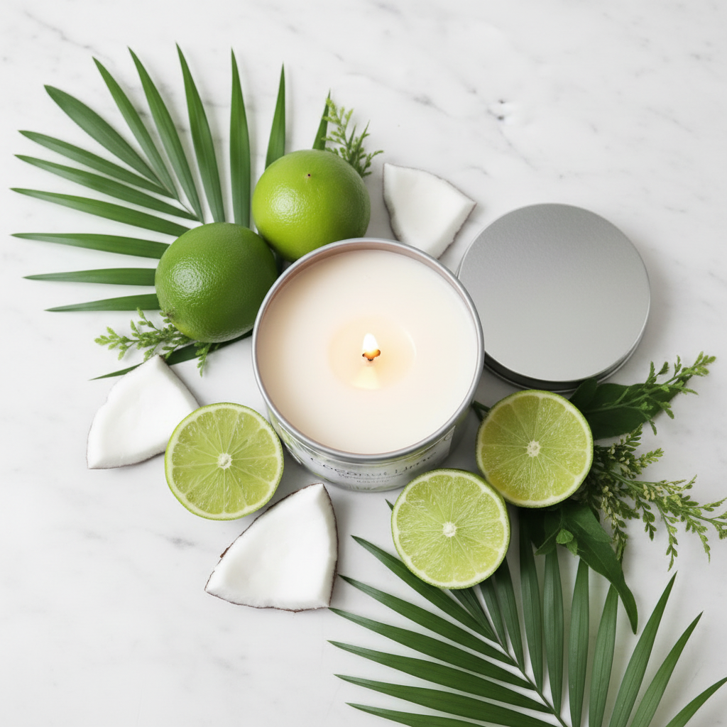 Coconut Lime Lit Top View